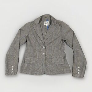 Converse One Star Mens XS Grey Blue Glen Plaid Cotton 2 Button‎ Blazer Jacket